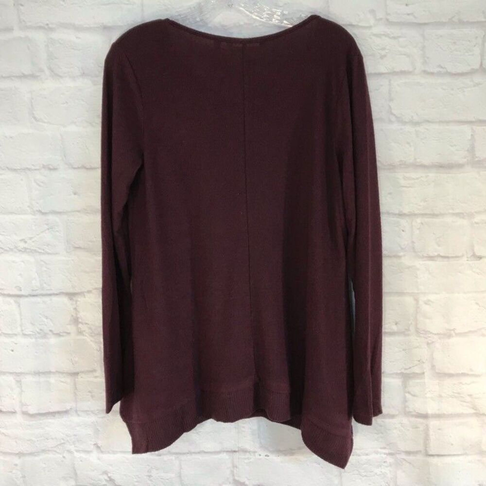 New Soft Surroundings Womens Small Tunic Sweater Maroon Long Sleeve Pullover - Picture 2 of 8